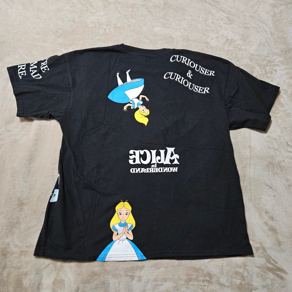 Disney Alice in Wonderland Black Graphic T-Shirt XL Can You Imagine - Picture 3 of 3